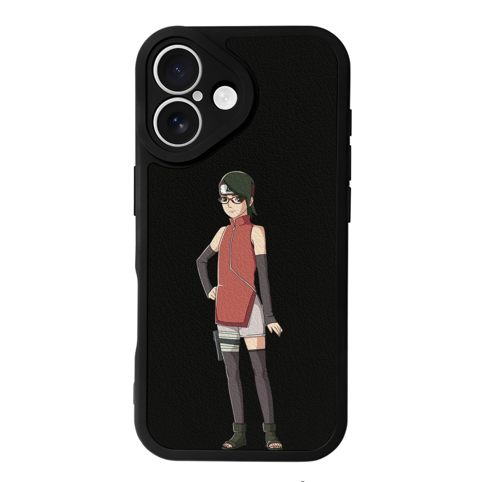 （画像用） NARUTO -ナルト- うちは サラダ Uchiha Sarada 【iPhone 16シリーズ対応】シリコンスマホケース（レザー調） 材質：シリコン